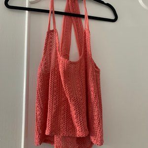 LAGACI crochet top in salmon